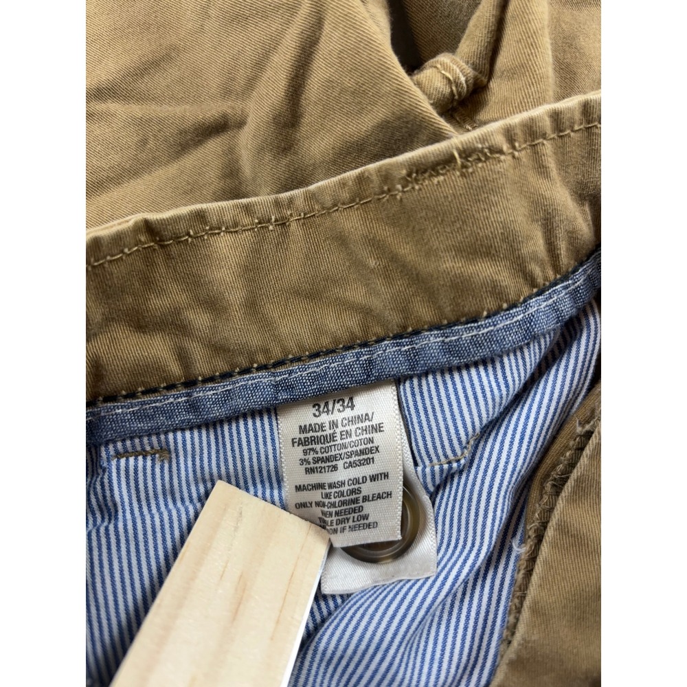 Aeropostale Mens 34x34 Slim Straight Khaki Chino‎ Pants Brown Stretch - Picture 4 of 4